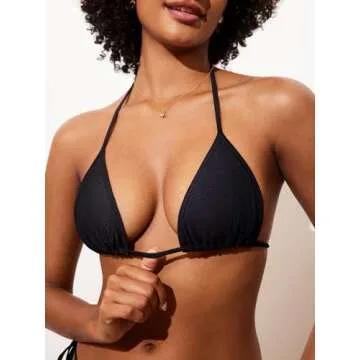 DOBREVA Women's Two Piece Swimsuit Adjustable Ribbed Bikini