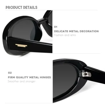 mosanana Retro Oval Sunglasses for Small Faces Stylish Accessory