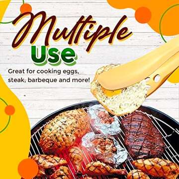 IAXSEE 2 Pack Kitchen Tongs for Cooking 10 Inch Stainless Steel Gold Salad Tongs BBQ Grill Tongs Heavy Duty Metal Tongs Heat Resistant Gold Serving Utensils (Gold)