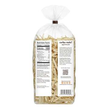 Al Dente Carba-Nada Variety Pack – Lower Carb, High Protein Pasta. Includes Egg Fettuccine & Roasted Garlic Fettuccine. Keto-Friendly, Artisanal, Non-GMO, Cage-Free Eggs, 10oz Bags (Pack of 2).