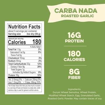 Al Dente Carba-Nada Variety Pack – Lower Carb, High Protein Pasta. Includes Egg Fettuccine & Roasted Garlic Fettuccine. Keto-Friendly, Artisanal, Non-GMO, Cage-Free Eggs, 10oz Bags (Pack of 2).