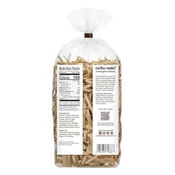 Al Dente Carba-Nada Variety Pack – Lower Carb, High Protein Pasta. Includes Egg Fettuccine & Roasted Garlic Fettuccine. Keto-Friendly, Artisanal, Non-GMO, Cage-Free Eggs, 10oz Bags (Pack of 2).