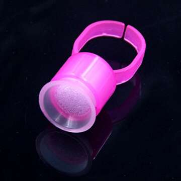 CHOOSE-IT 50pcs Microblading Supplies Pigment Glue Rings with Sponge