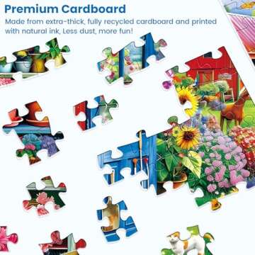 300 Pieces Puzzle for Adults | Flowers House Puzzle | Recycled Cardboard Large Piece Jigsaw Puzzles 300 Pieces | Challenging Game Home Decor Birthday Party Gift Toy 20.5 * 15 inch