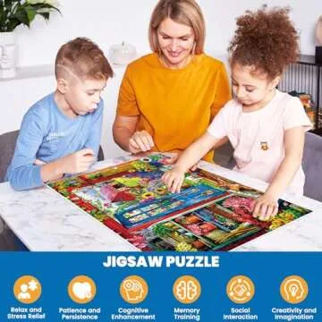 300 Pieces Puzzle for Adults | Flowers House Puzzle | Recycled Cardboard Large Piece Jigsaw Puzzles 300 Pieces | Challenging Game Home Decor Birthday Party Gift Toy 20.5 * 15 inch