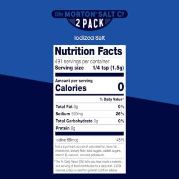 Morton Iodized Salt, All-Purpose Cooking Essential, 26 oz