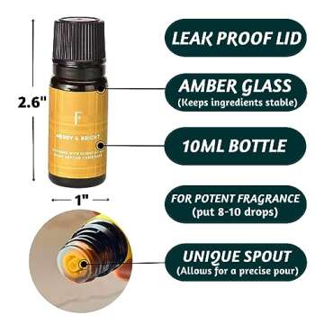 Folkulture Christmas Fragrance Oils for Diffuser as Gifts, Set of 6 Christmas Essential Oils Set for Diffusers for Home - Peppermint Candy Apple Tart Cranberry Vanilla (Christmas Magic)