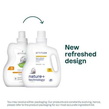 ATTITUDE Laundry Fabric Softener Liquid, Vegan and Naturally Derived Detergent, Plant Based, HE Wash...