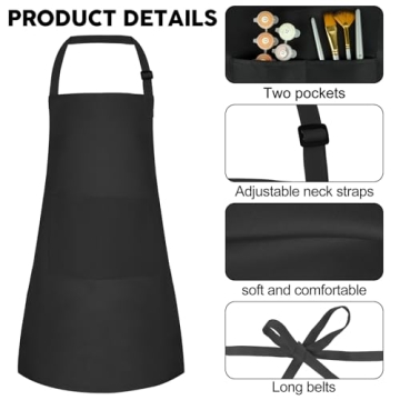 Adjustable Kids Apron 5 Pack for Cooking Painting Crafts