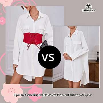 TRIWORKS Women Waist Belt Corset for Dress & Halloween