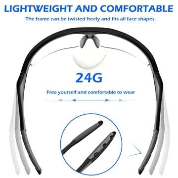 OXG 6 Pack Safety Glasses for Men Women, ANSI Z87.1 Safety Goggles Scratch Resistant Protective Eyewear for Construction, Shooting and Laboratory