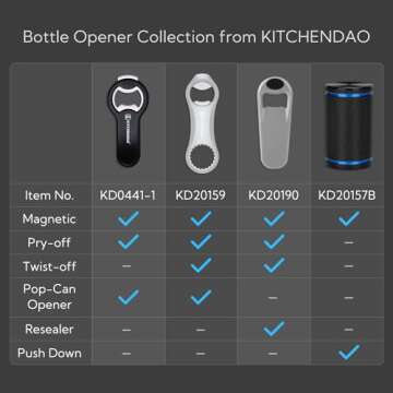 KITCHENDAO 2 in 1 Magnetic Beer Bottle Opener for Fridge and RV with Cap Catcher - Pop Can Soda Can Opener, Stick to Refrigerator for Easy Storage with Magnet, Gift for Men Husband Father- 1 Pack