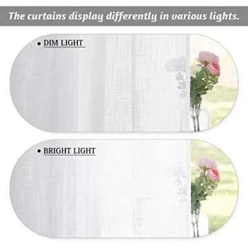 RYB HOME Sheer Curtains White - 100 inches Extra Wide Linen Semi Sheer White Backdrop Large Window Curtains for Bedroom Dining Living Room Sliding Glass Door, 100 x 84 inches Long, 1 Panel
