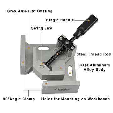 Hoteche Corner Clamp - Adjustable 90 Degree Right Angle Clamp for Welding and Woodworking - Premium ...