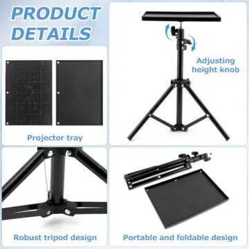 Adjustable Portable Projector Stand Ideal for Home and Office