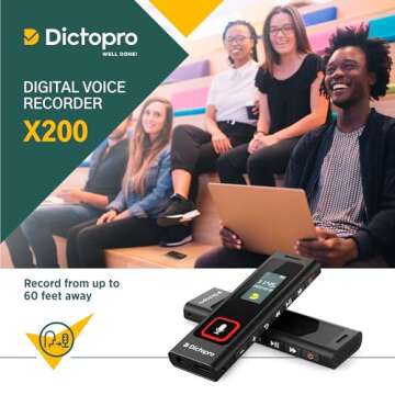 DictoPro X200 Voice Recorder - Voice Activated Digital Recorder