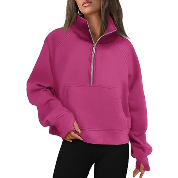 AUTOMET Womens Sweatshirts Half Zip Cropped Pullover Fleece Quarter Zipper Hoodies 2025 Fall Fashion...
