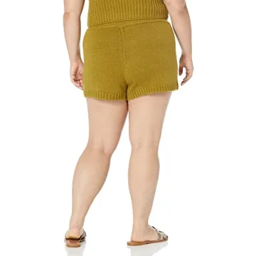 Soft Olive Oil Sweater Knit Shorts by The Drop - XS