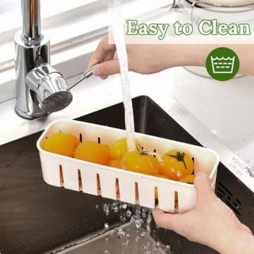 shopwithgreen Salad Bar Containers for Fridge with Lid and Handle, Fruit Storage Containers with 4 Removable Colanders, Berry Box Fresh Produce Saver for Fruit, Veggie, Refrigerator, Kitchen, Picnic