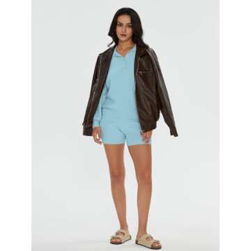 DEEP SELF Women's Cozy Knit Lounge Set for Casual Days