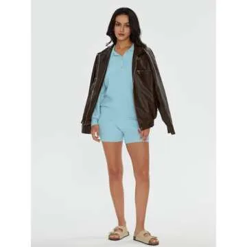 DEEP SELF Women's Cozy Knit Lounge Set for Casual Days