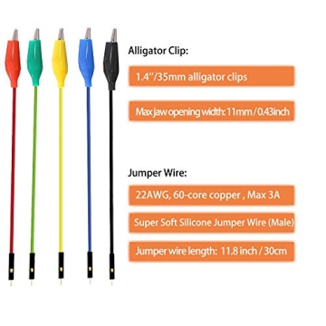 Makeronics Alligator Clip Jumper Wires for DIY Projects