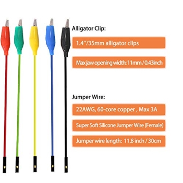 Makeronics Alligator Clip Jumper Wires for DIY Projects