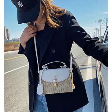 Stylish Straw Crossbody Bag for Women - Chic & Versatile