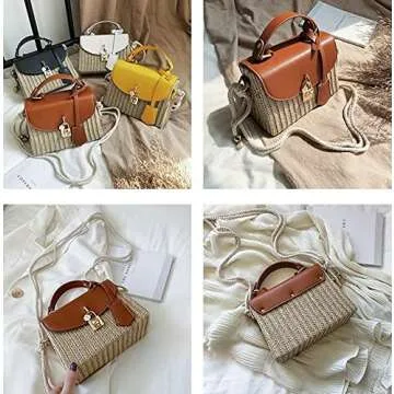 Stylish Straw Crossbody Bag for Women - Chic & Versatile