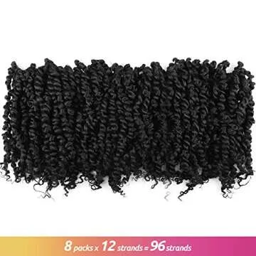 ToyoTress Tiana Passion Twist Hair - 10 inch 8 Packs Pre-Twisted Passion Twists, Pre-Looped Crochet Braids Made Of Bohemian Hair Synthetic Braiding Hair Extension (10 Inch, 1B-8P)