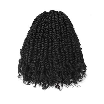 ToyoTress Tiana Passion Twist Hair - 10 inch 8 Packs Pre-Twisted Passion Twists, Pre-Looped Crochet Braids Made Of Bohemian Hair Synthetic Braiding Hair Extension (10 Inch, 1B-8P)