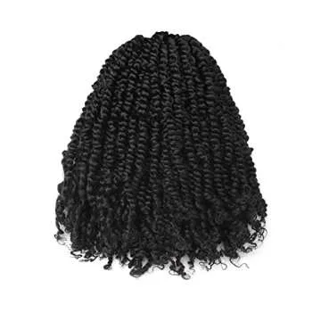 ToyoTress Tiana Passion Twist Hair - 10 inch 8 Packs Pre-Twisted Passion Twists, Pre-Looped Crochet Braids Made Of Bohemian Hair Synthetic Braiding Hair Extension (10 Inch, 1B-8P)
