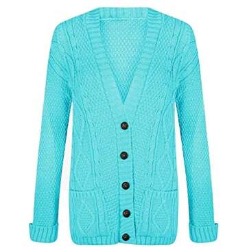 Stylish Women's Long Sleeve Cable Knitted Cardigan
