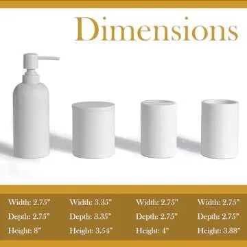 Jo Lavie White Bathroom Accessory Set - Elegant 4-Piece Collection