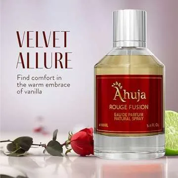 AHUJA Rouge Fusion Unisex Eau De Parfum 3.4 fl oz - Long Lasting Luxury Fragrance, Vanilla Perfume W...