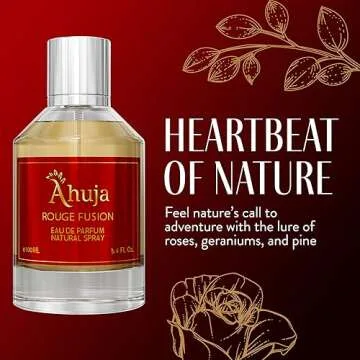 AHUJA Rouge Fusion Unisex Eau De Parfum 3.4 fl oz - Long Lasting Luxury Fragrance, Vanilla Perfume W/Bold Citrus Scents & Allure Of Roses, Geraniums, & Pine-Best Alternative for Baccarat Rouge 540