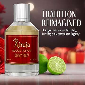 AHUJA Rouge Fusion Unisex Eau De Parfum 3.4 fl oz - Long Lasting Luxury Fragrance, Vanilla Perfume W/Bold Citrus Scents & Allure Of Roses, Geraniums, & Pine-Best Alternative for Baccarat Rouge 540
