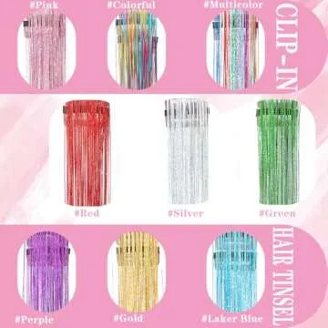 Colorful Clip in Hair Tinsel Kit for Girls and Women