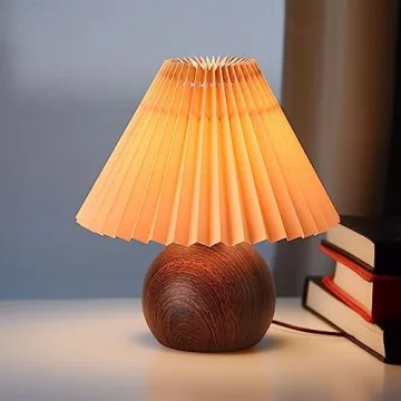 Cute Small Pleated Table Lamp for Modern Decor