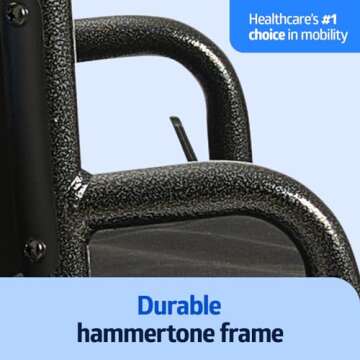 Medline Comfortable Folding Wheelchair: Durable & Convenient with Swing-Away Features