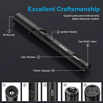 TOPKAY Jet Torch Lighters – Powerful, Adjustable & Refillable