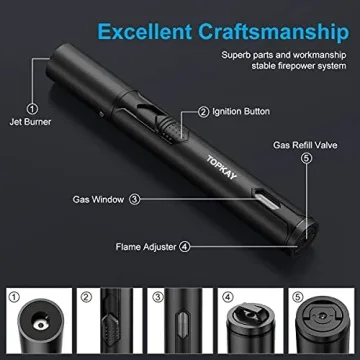 TOPKAY Jet Torch Lighters – Powerful, Adjustable & Refillable