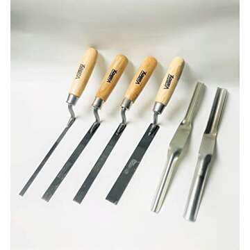 Shop-Tek/Valley 6 -Pieces Trowels set (4-Pcs Tuck Point Trowel 6-3/4" by 1/4", 3/8", 1/2" & 3/4" and...