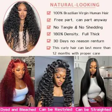 SBDSBD 30 Inch13x6 Deep Wave Lace Front Wigs Human Hair Pre Plucked Deep Wave Curly Wig Human Hair 200 Density Water Wave wet and wavy Lace Front Wigs Human Hair for wowen Lace Frontal Wigs Human Hair