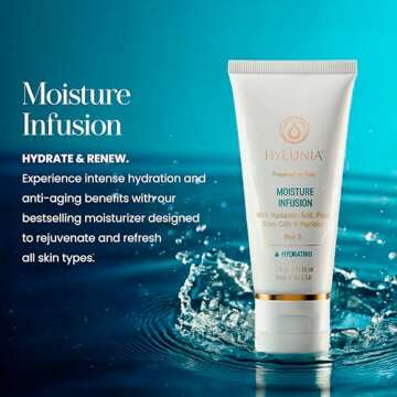 Hylunia Moisture Infusion – 1.0 fl oz – Hydrating Anti-Aging Moisturizer with Hyaluronic Acid, Plant Stem Cells, Retinol, and Matrixyl 3000 – Natural, Vegan Skin Repair for All Skin Types