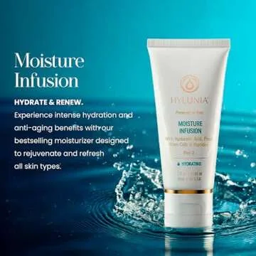 Hylunia Moisture Infusion – 1.0 fl oz – Hydrating Anti-Aging Moisturizer with Hyaluronic Acid, Plant Stem Cells, Retinol, and Matrixyl 3000 – Natural, Vegan Skin Repair for All Skin Types