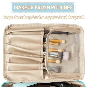 Preppy Patch SKIN Cosmetic Bag Valentine's Day Makeup Bag Large Capacity Travel Toiletry Bag with Brush Bags Toiletry Bag Multifunction Waterproof Organizer Make Up Bag New Year Gifts(Blue)