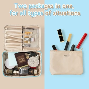 Preppy Patch SKIN Cosmetic Bag Valentine's Day Makeup Bag Large Capacity Travel Toiletry Bag with Brush Bags Toiletry Bag Multifunction Waterproof Organizer Make Up Bag New Year Gifts(Blue)