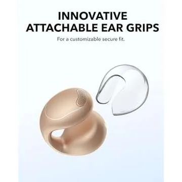 Soundcore C40i by Anker, Open-Ear Earbuds, Clip-On Headphones, Flexible Joint Design, Button Controls, Lightweight Comfort, Stable Fit with Attachable Ear Grips, Expansive Drivers for Clear Sound