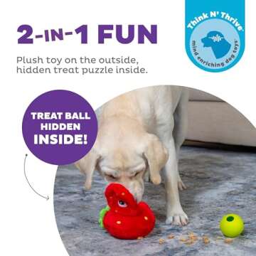 Interactive Plush Dog Puzzle with Treat Ball for Engaging Play